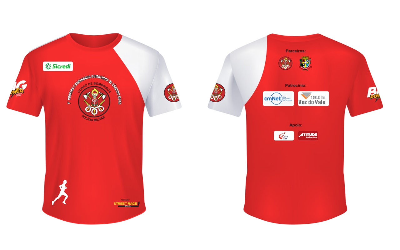 1ª CORRIDA & CAMINHADA BOMBEIROS CÂNDIDO MOTA - Camiseta
