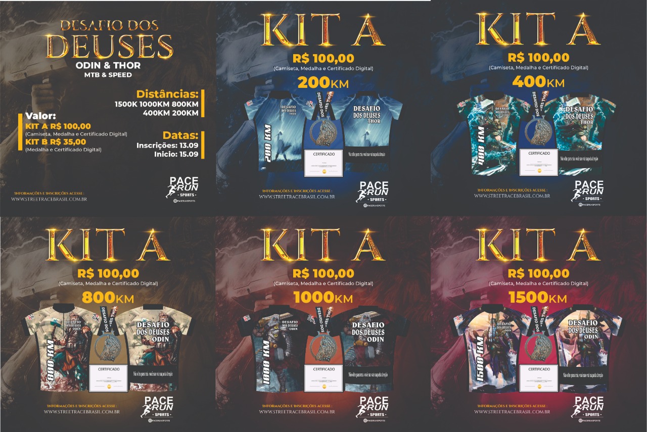 CORRIDA VIRTUAL – DESAFIO DOS DEUSES - Kit