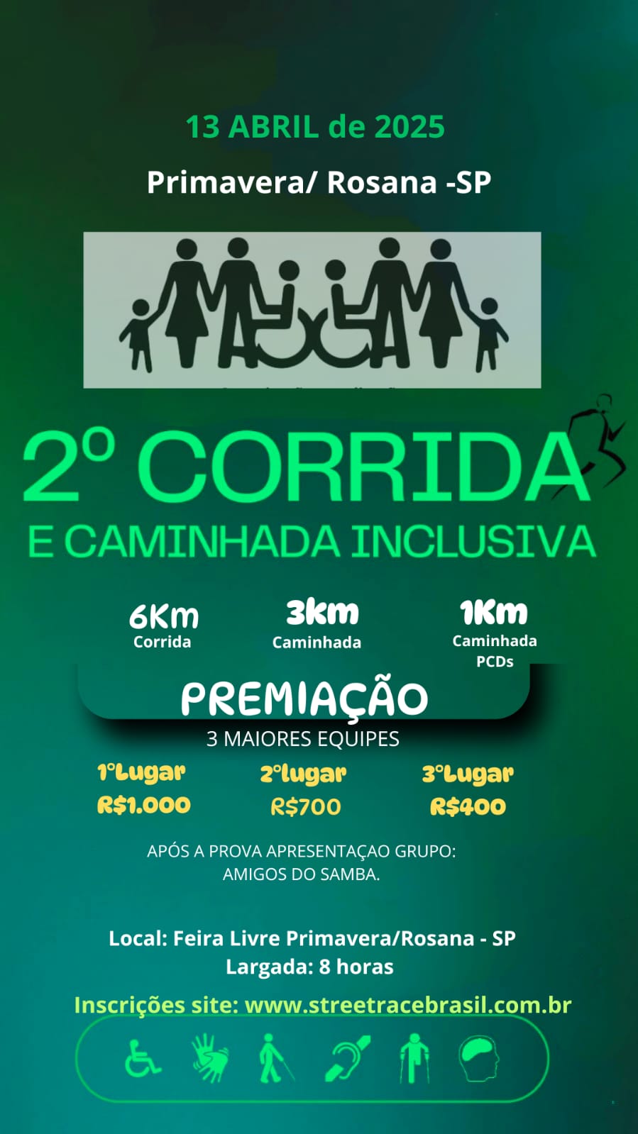 2º CORRIDA E CAMINHADA INCLUSIVA