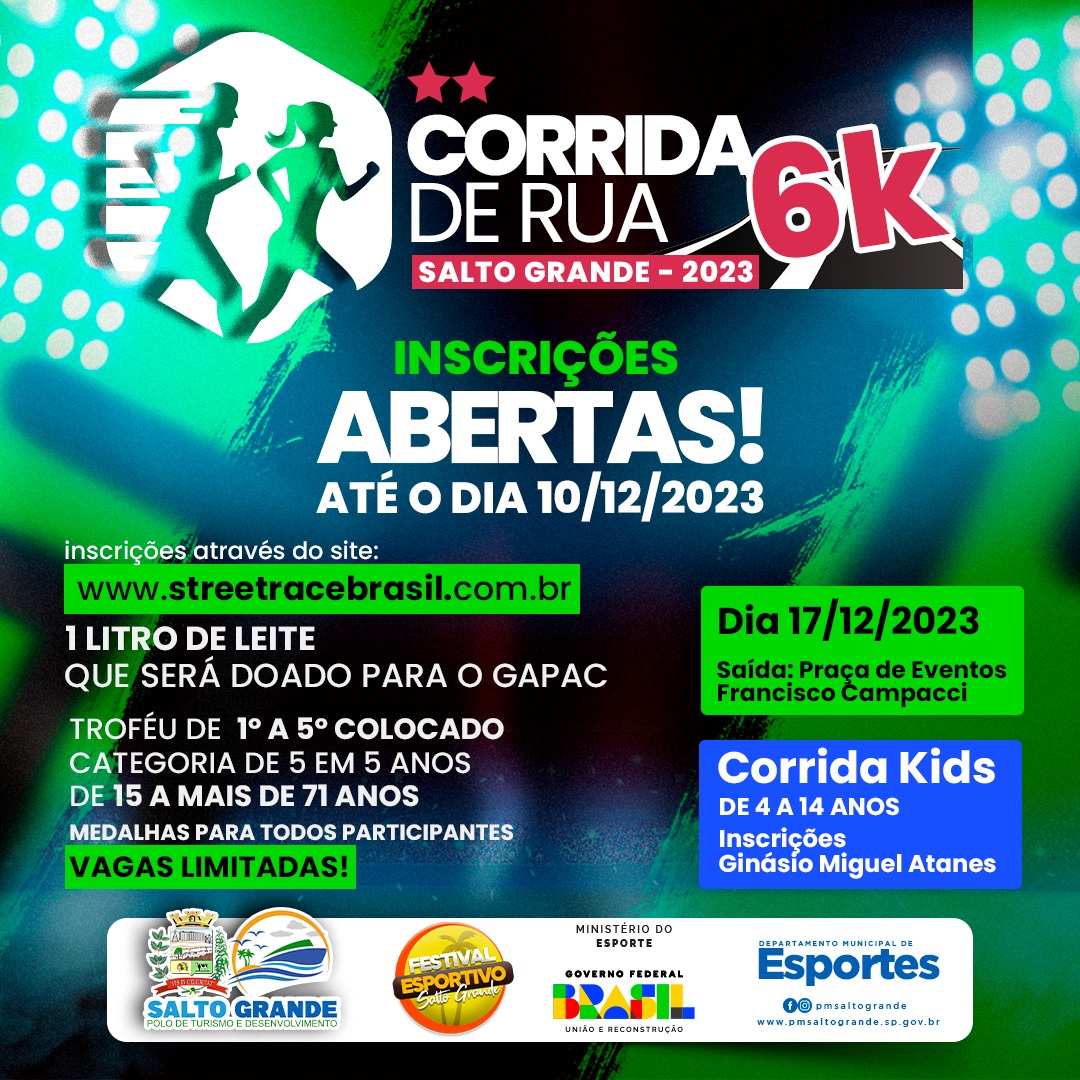 6ª CORRIDA PEDESTRE DE SALTO GRANDE