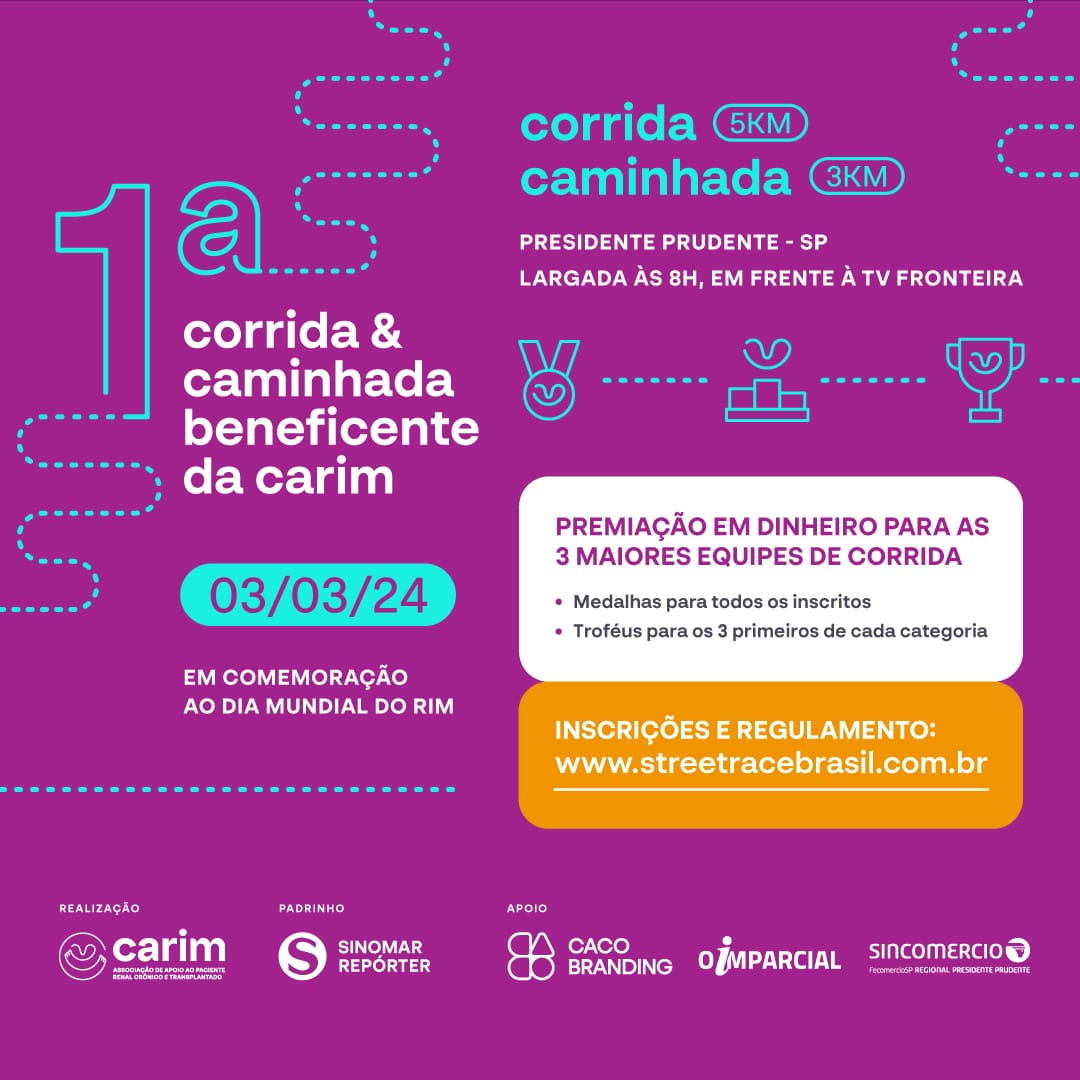 1ª CORRIDA & CAMINHADA BENEFICENTE DA CARIM