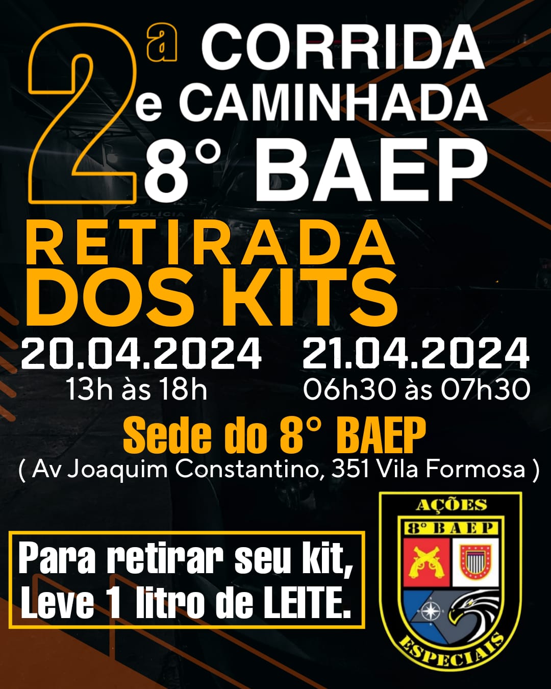 2º CORRIDA E CAMINHADA 8º BAEP
