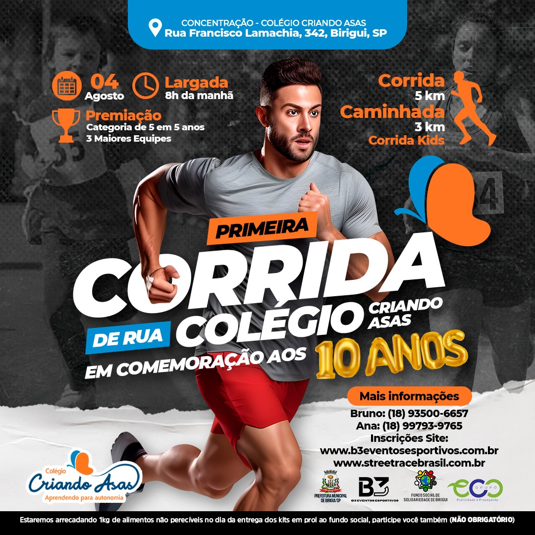 1º CORRIDA COLEGIO CRIANDO ASAS
