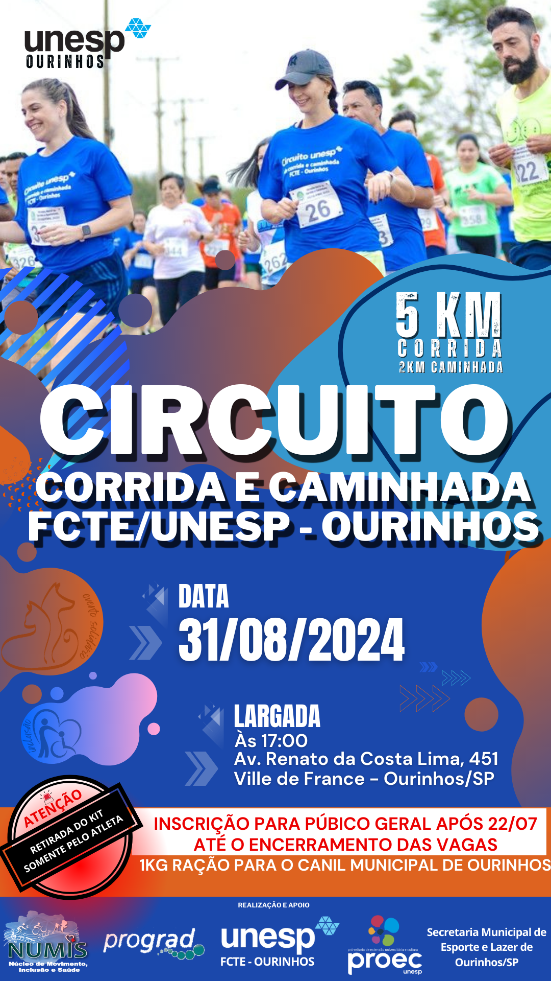 V CIRCUITO UNESP DE CORRIDA E CAMINHADA: FCTE/PMO 2024