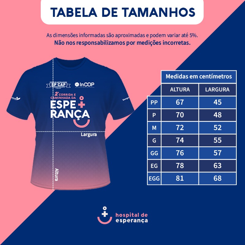 2º CORRIDA E CAMINHADA DA ESPERANÇA - Camiseta