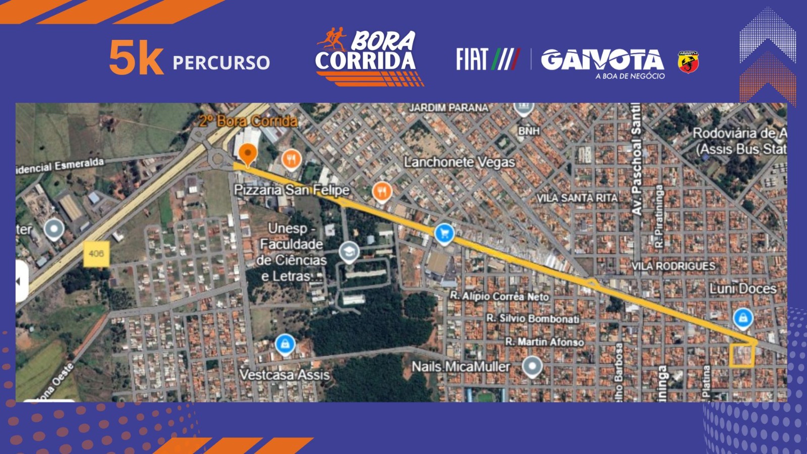 2° SUPER 5K BORA CORRIDA - Mapa