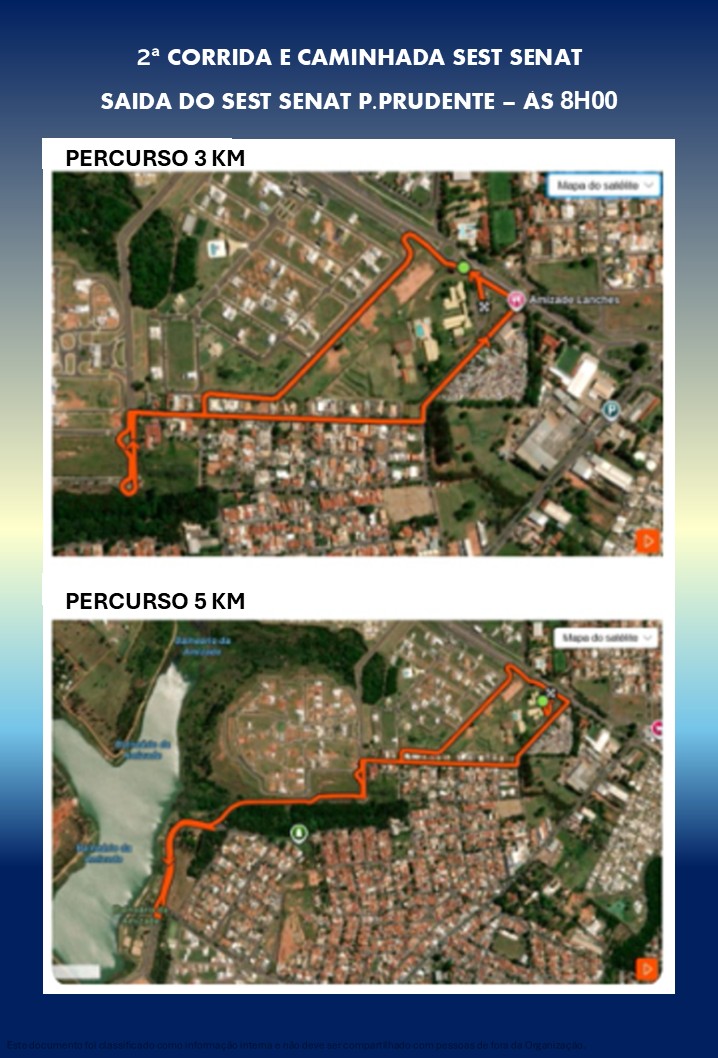 2º CORRIDA E CAMINHADA SEST SENAT PRESIDENTE PRUDENTE - Mapa