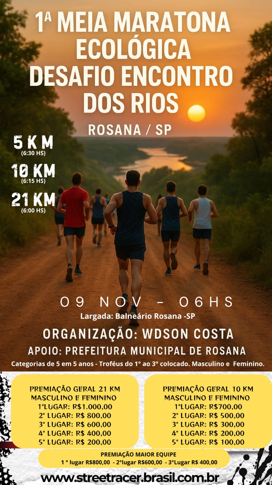 1º MEIA MARATONA ECOLÓGICA DESAFIO ENCONTRO DOS RIOS.