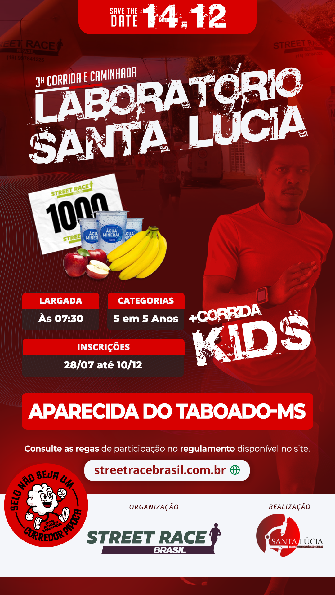3º CORRIDA E CAMINHADA LABORATÓRIO SANTA LÚCIA
