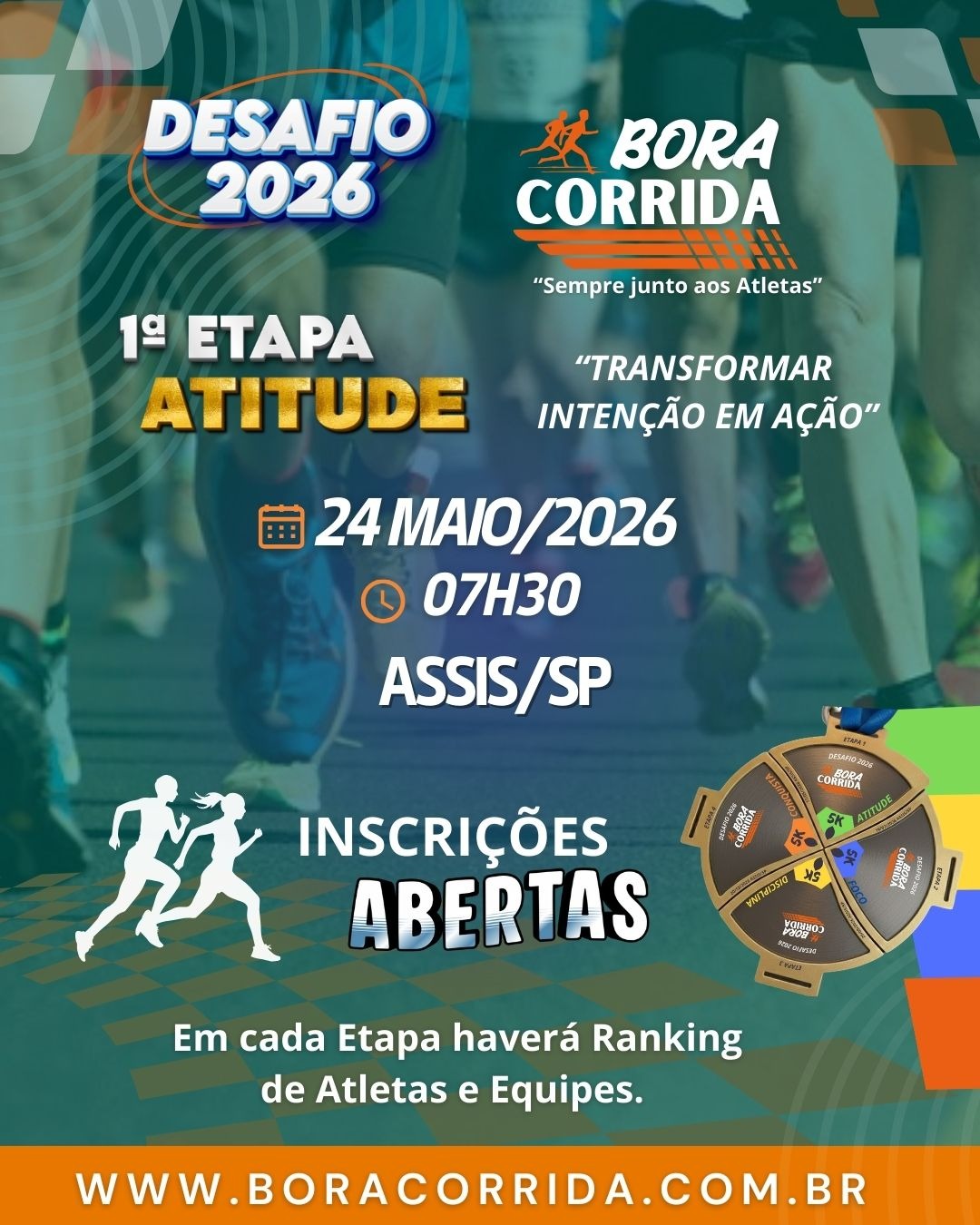 DESAFIO 2026 BORA CORRIDA 1ª  ETAPA ATITUDE