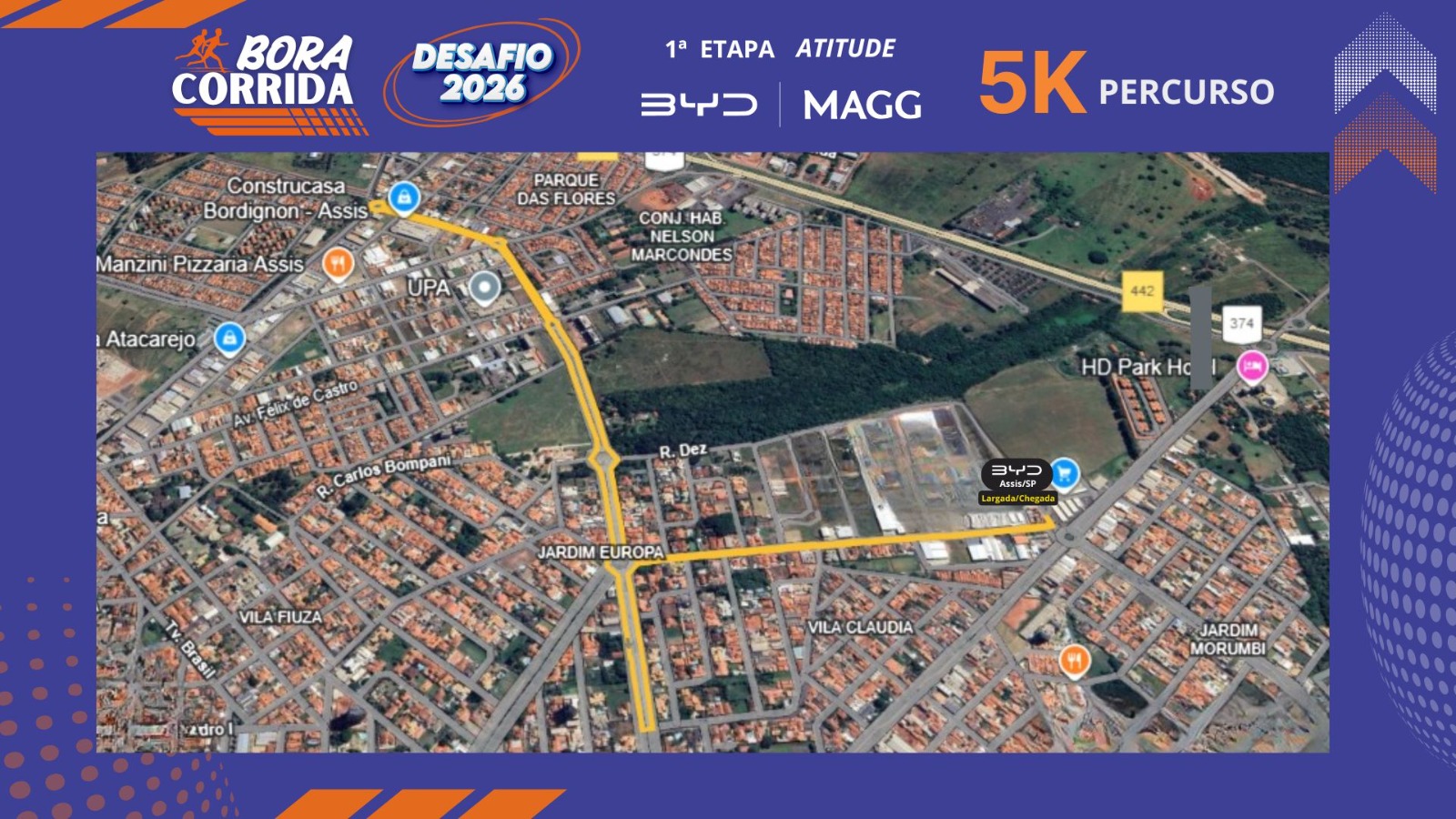 DESAFIO 2026 BORA CORRIDA 1ª  ETAPA ATITUDE - Mapa