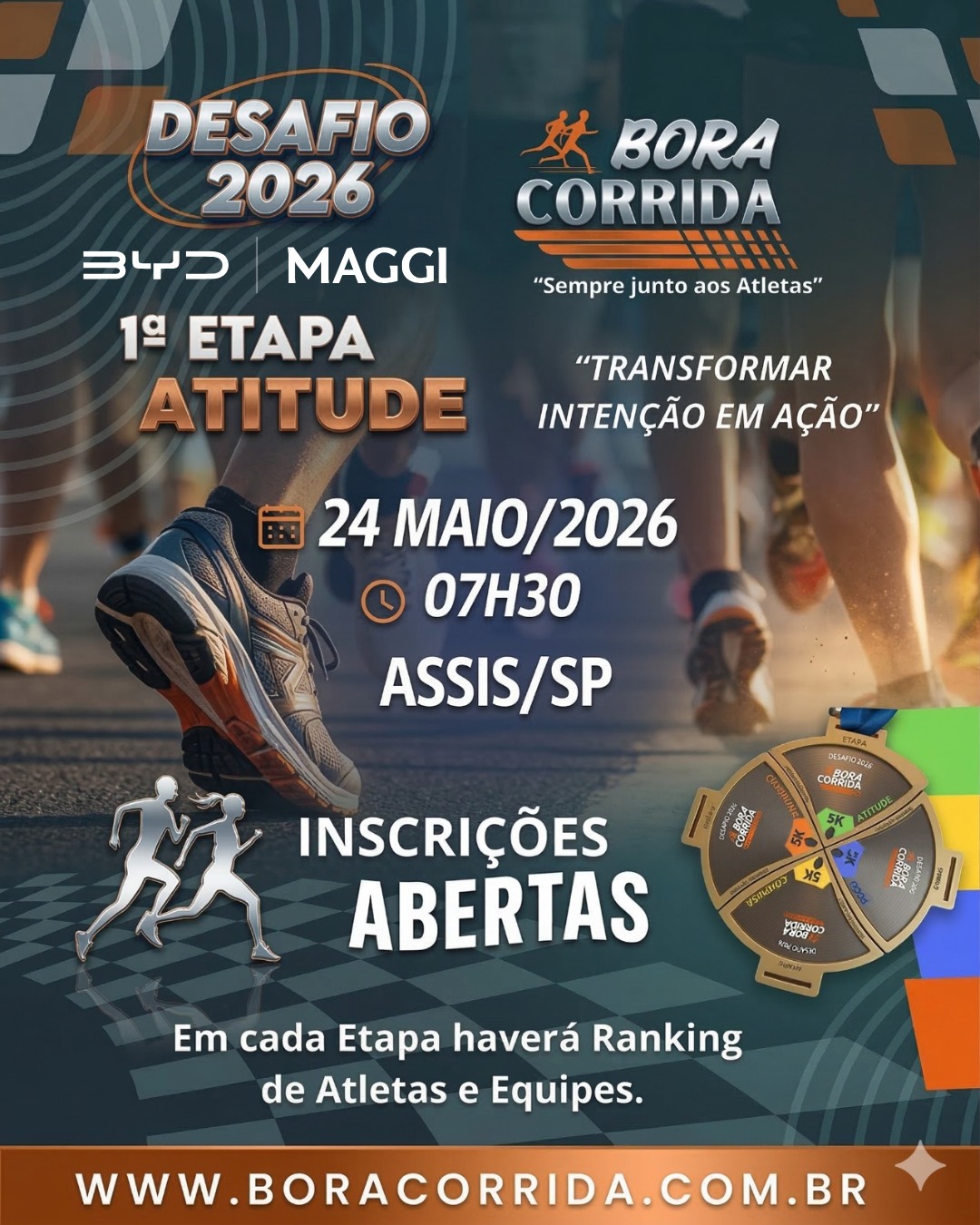 DESAFIO 2026 BORA CORRIDA 1ª  ETAPA ATITUDE