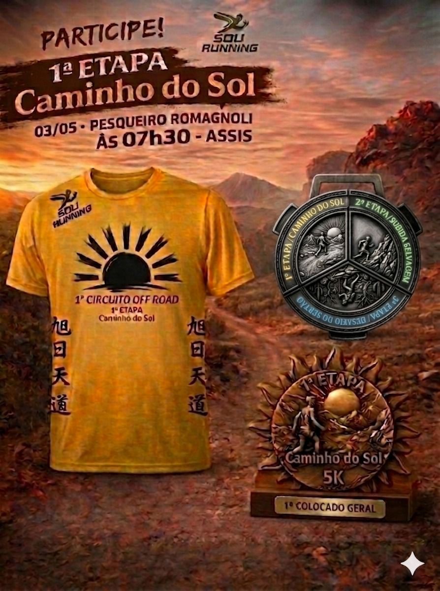 1º CIRCUITO BS OFF ROAD 5KM - 1ª ETAPA CAMINHO DO SOL - PESQUEIRO ROMAGNOLI - Camiseta