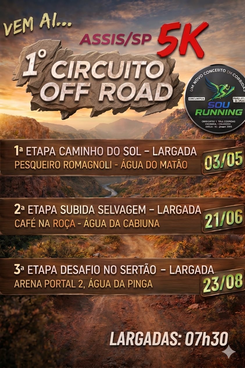 1º CIRCUITO BS OFF ROAD 5KM - 1ª ETAPA CAMINHO DO SOL - PESQUEIRO ROMAGNOLI