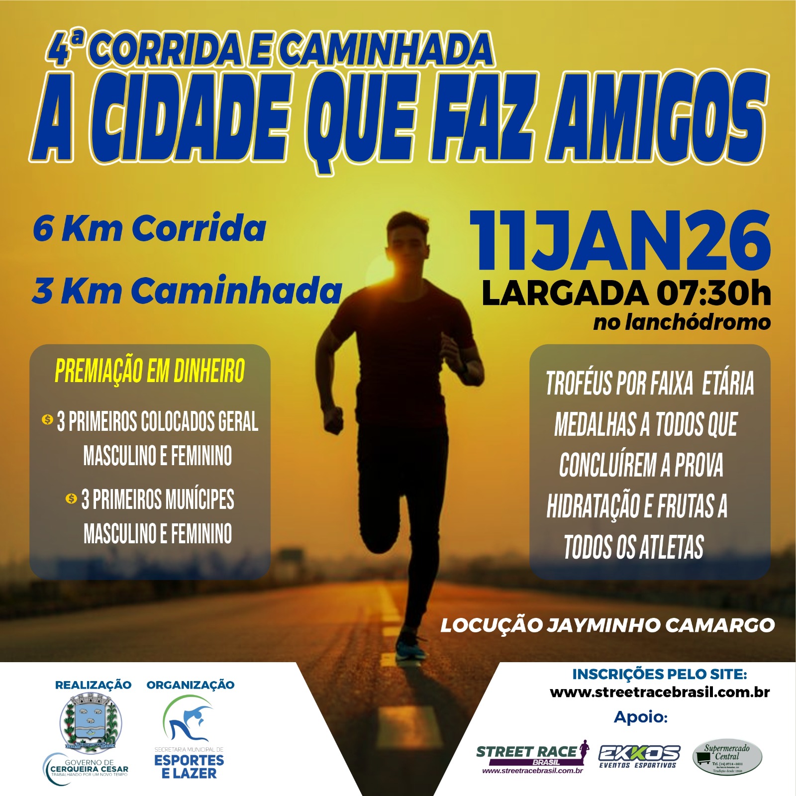 CORRIDA E CAMINHADA A CIDADE QUE FAZ AMIGO
