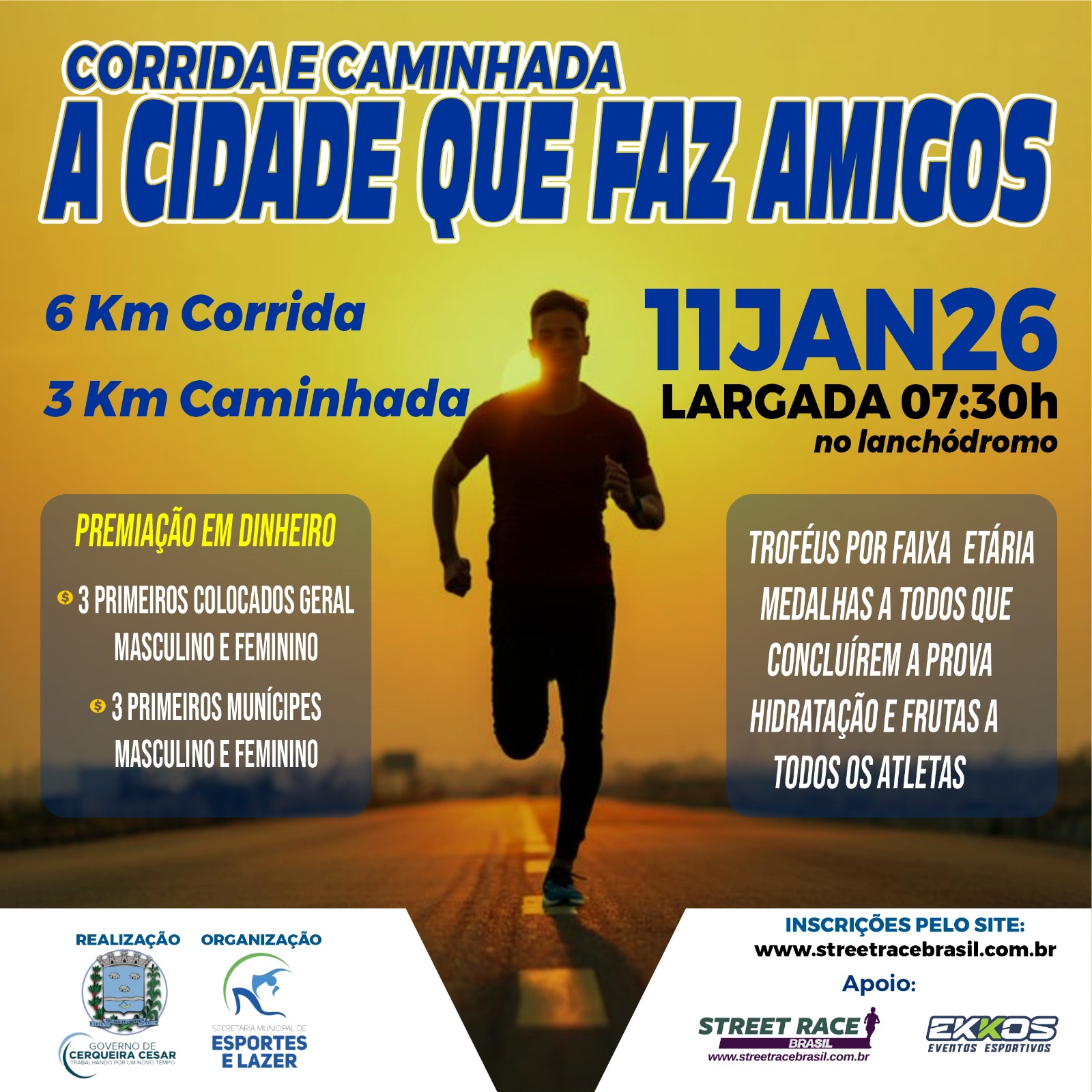 CORRIDA E CAMINHADA A CIDADE QUE FAZ AMIGO