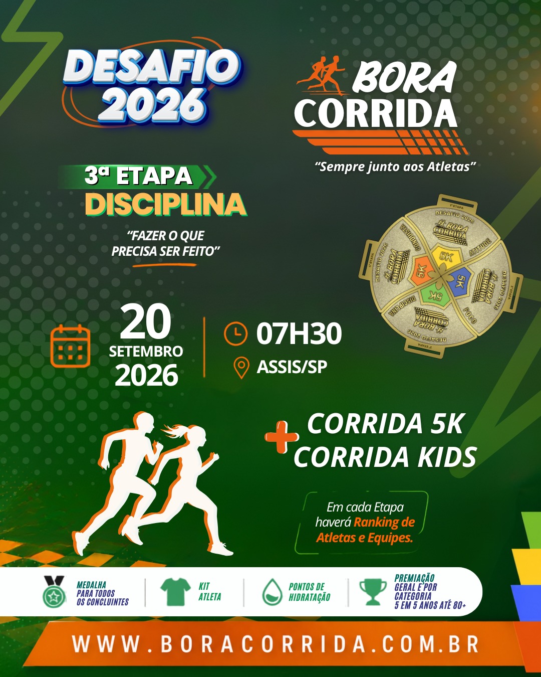 DESAFIO 2026 BORA CORRIDA 3ª ETAPA DISCIPLINA
