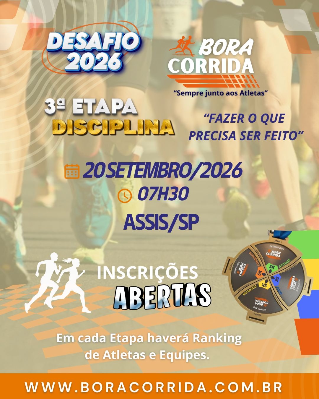 DESAFIO 2026 BORA CORRIDA 3ª ETAPA DISCIPLINA