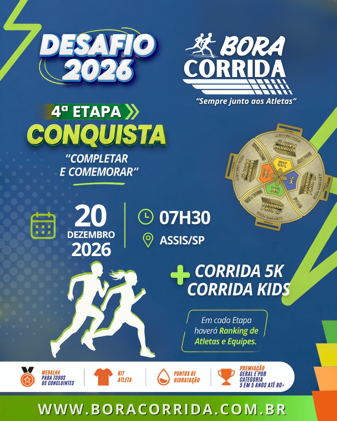 DESAFIO 2026 BORA CORRIDA 4ª ETAPA CONQUISTA