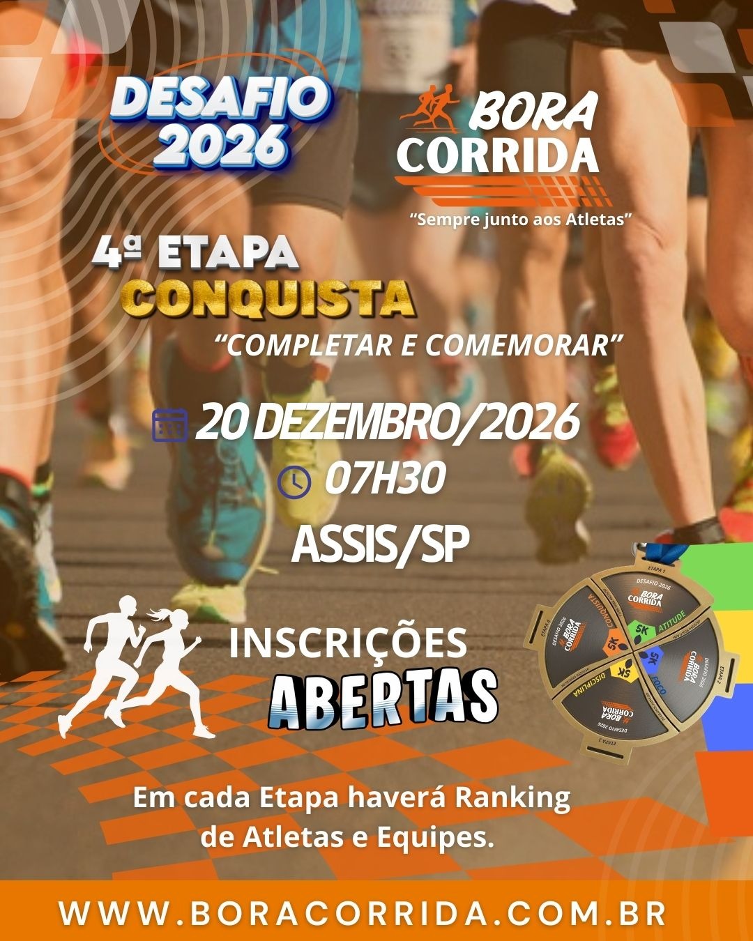 DESAFIO 2026 BORA CORRIDA 4ª ETAPA CONQUISTA
