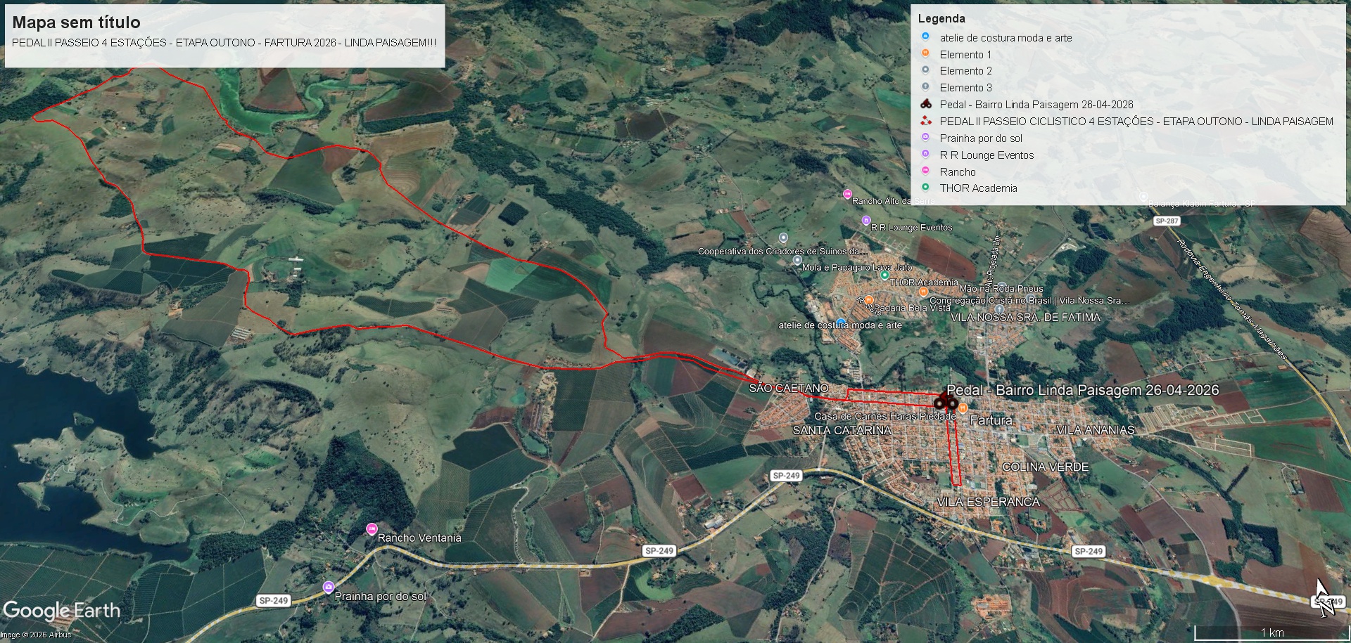 II PASSEIO CICLÍSTICO 4 ESTAÇÕES - ETAPA OUTONO - BAIRRO LINDA PAISAGEM - Mapa