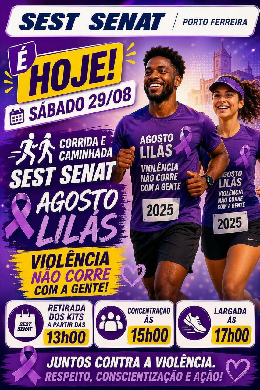 TREINÃO LILÁS SEST SENAT PORTO FERREIRA - Camiseta