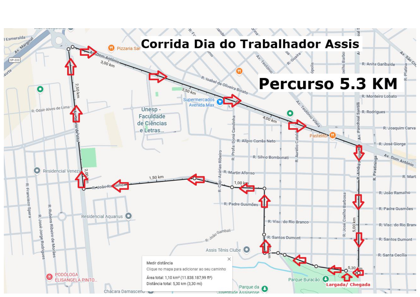 CORRIDA E CAMINHADA DO TRABALHADOR - Mapa