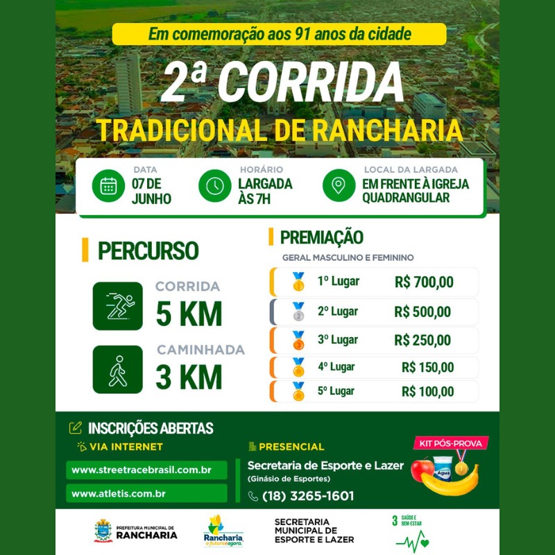 2ª CORRIDA E CAMINHADA TRADICIONAL DE RANCHARIA