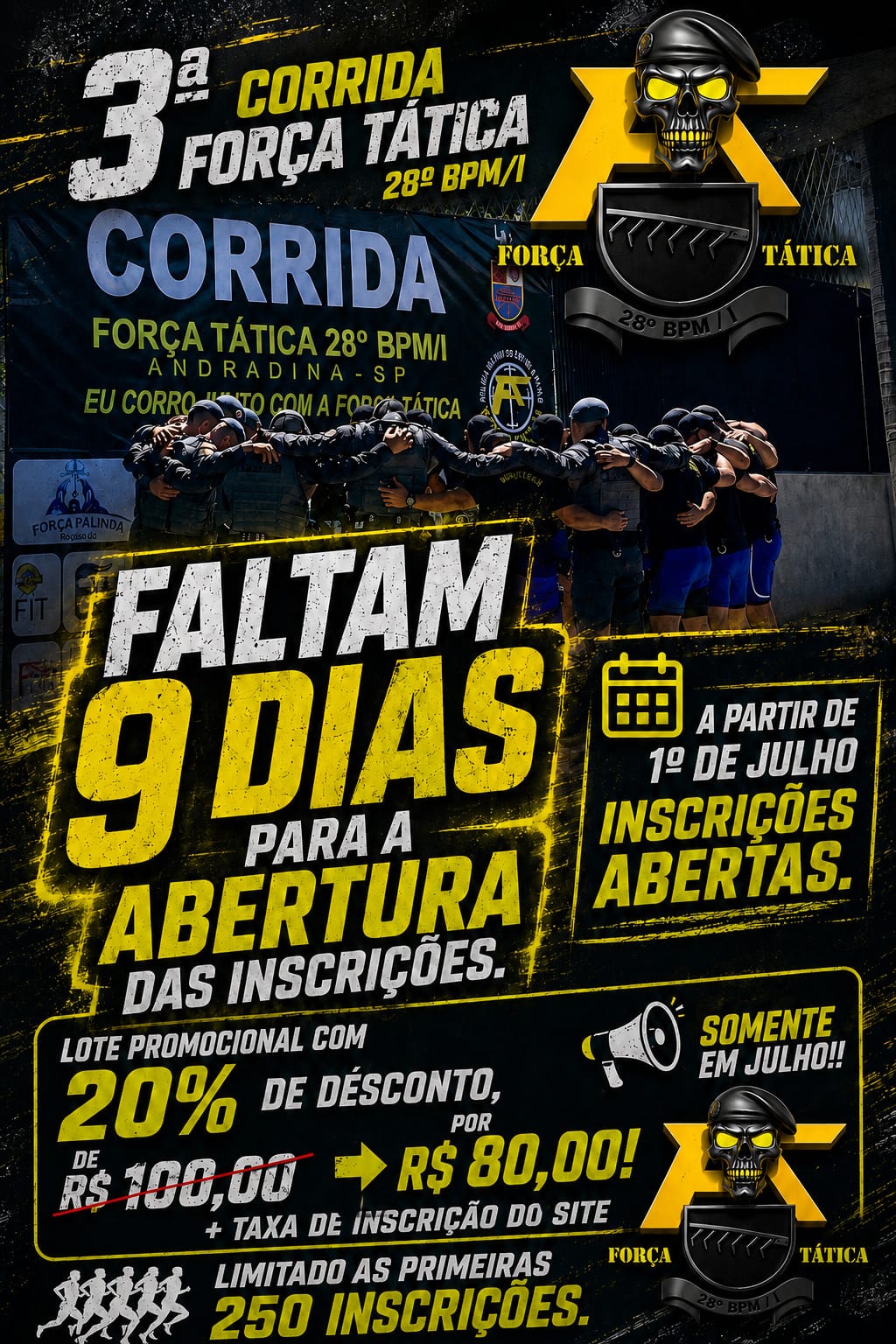 3ª CORRIDA E CAMINHADA DA FORÇA TÁTICA DE ANDRADINA (28ª BPMI)