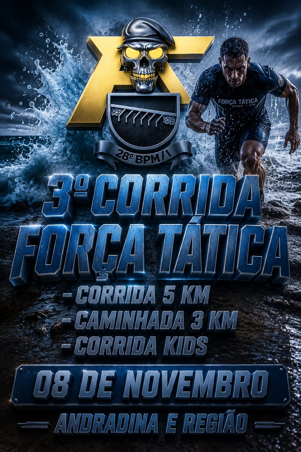 3ª CORRIDA E CAMINHADA DA FORÇA TÁTICA DE ANDRADINA (28ª BPMI)