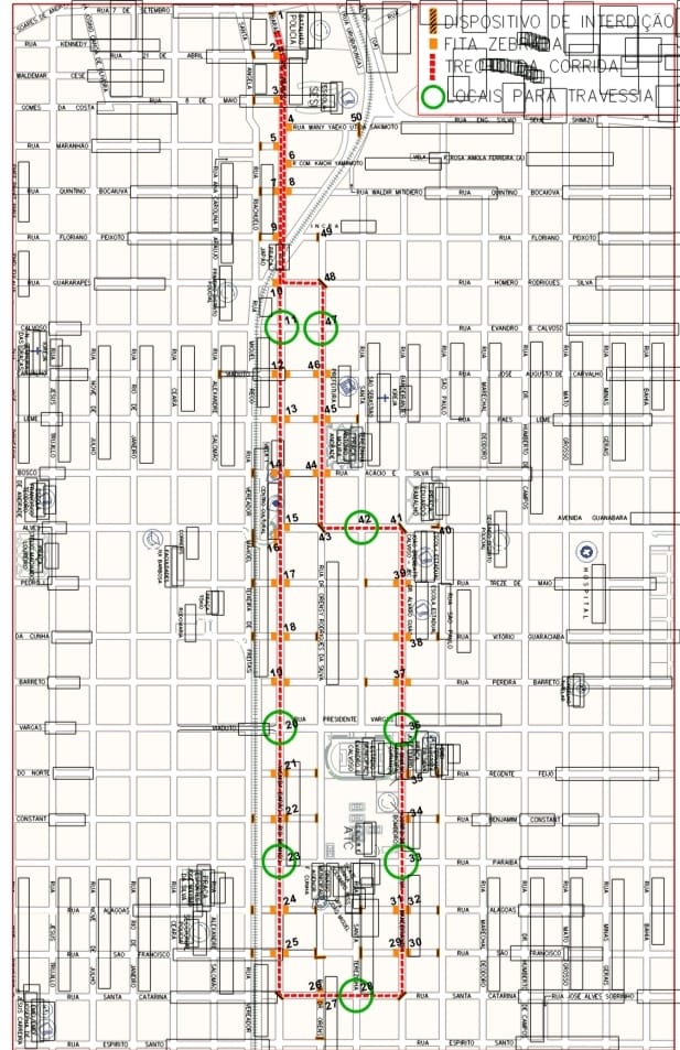 3ª CORRIDA E CAMINHADA DA FORÇA TÁTICA DE ANDRADINA (28ª BPMI) - Mapa
