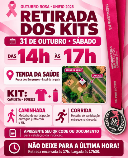 CORRIDA E CAMINHADA OUTUBRO ROSA INIFIO