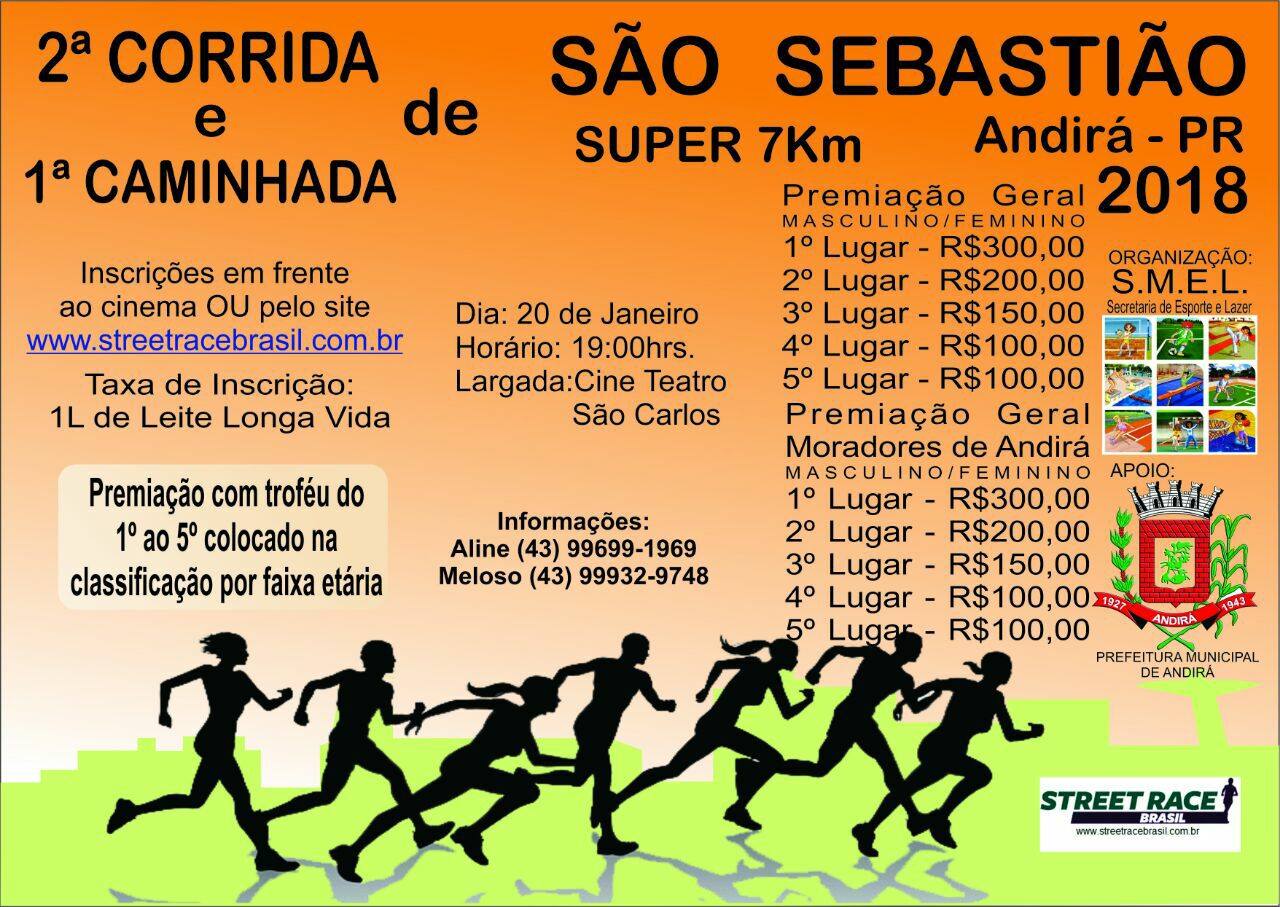2ª CORRIDA DE SÃO SEBASTIÃO DE ANDIRÁ