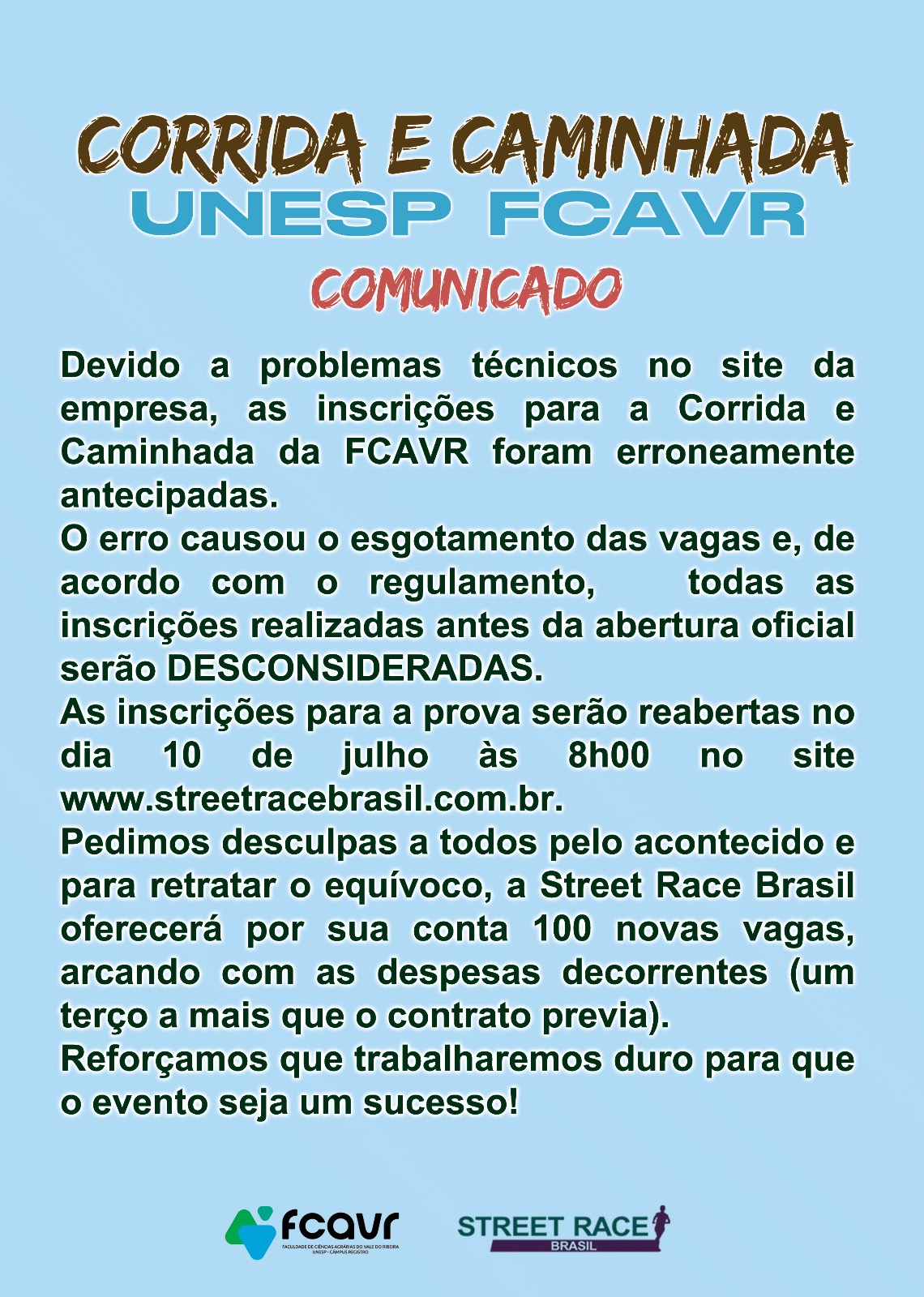 CORRIDA E CAMINHADA UNESP FCAVR